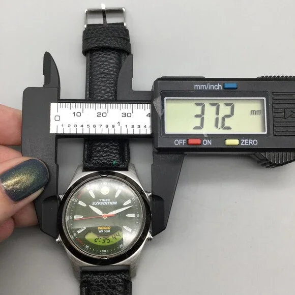 Timex Expedition Watch Men Indiglo 37mm Green Dial Analog Digital New Battery - Picture 14 of 15